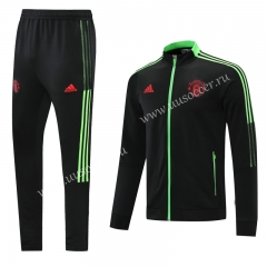 2021-2022 Manchester United Black Thailand Soccer Jacket Uniform-LH