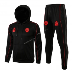 2021-2022 Arsenal Black  Thailand Soccer Tracksuit  Uniform With Hat-815