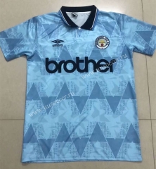 1989 Retro version Manchester City Home Blue Thailand Soccer Jersey AAA-416