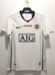 UEFA Champions League 08-09 Retro Version Manchester United Away  White Thailand Soccer Jersey AAA-c1046