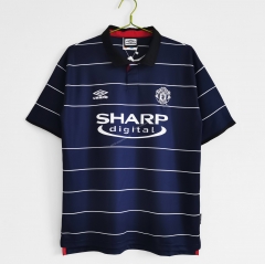 2000 Retro Version Manchester United Away Blue Thailand Soccer Jersey AAA-c1046