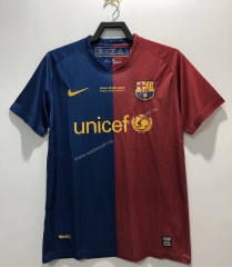 UEFA Champions League 08-09 Retro Version Barcelona  Home Red & Blue Thailand Soccer Jersey AAA-811