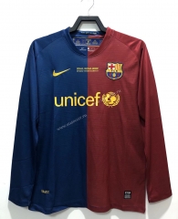 UEFA Champions League 08-09 Retro Version Barcelona Home Red & Blue Thailand LS Soccer Jersey AAA-811
