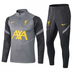 2021-2022 Liverpool Light Gray Thailand Soccer Tracksuit Uniform-411