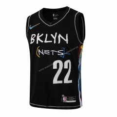 （Hot-pressed）NBA Brooder Jeklyn Nets Black CAI borrsey#22  -815