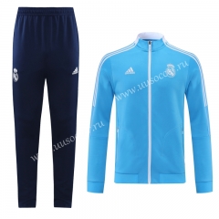 2021-2022 Real Madrid sky blue Soccer Jacket Uniform-LH