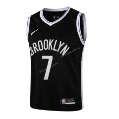 （Hot-pressed）NBA Brooklyn Nets Black White border#7 Jersey-815