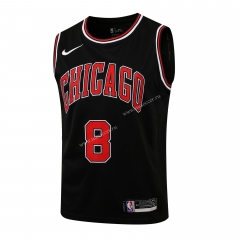 （Hot-pressed）NBA Chicago Bull Black Round neck #8 Jersey-815
