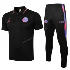 2021-2022 PSG Black Thailand Polo Uniform-815