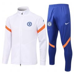 2021-2022 Chelsea White Soccer Thailand Jacket Uniform-815