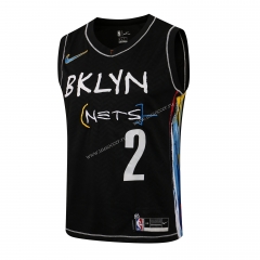 （Hot-pressed）NBA Brooklyn Nets Black CAI border#2 Jersey-815