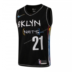 （Hot-pressed）NBA Brooder Jeklyn Nets Black CAI borrsey#21 -815