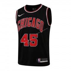（Hot-pressed）NBA Chicago Bull Black #45 Jersey-815