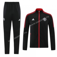 2021-2022 Manchester United Black&Red Thailand Soccer Jacket Uniform-LH