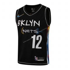 （Hot-pressed）NBA Brooder Jeklyn Nets Black CAI borrsey#12  -815