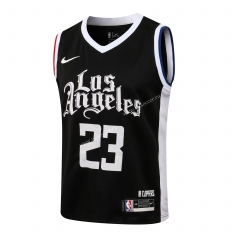 （Hot-pressed）V-neck NBA Los Angeles Clippers Black #23 Jersey-815