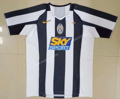 04-05 Juventus Home Black & White Thailand Soccer Jersey AAA-HR