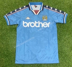 1998-99 Retro version Manchester City Home Blue Thailand Soccer Jersey AAA-407