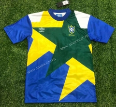 91-94 Brazil Home Yellow&Blue&Green Thailand Soccer Jersey AAA-407