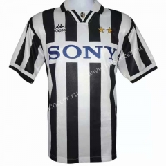 95-97 Juventus Home Black & White Thailand Soccer Jersey AAA-407