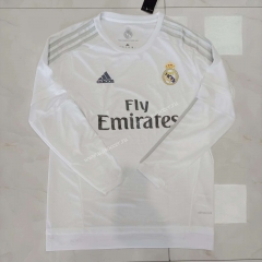 Retro Version 15-16 Real Madrid Home White LS Thailand Soccer Jersey AAA-905