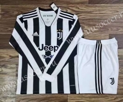 2021-2022 Juventus Home Black&White LS Thailand Soccer Jersey AAA-709