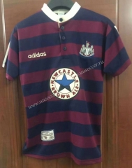 Retro Version 95-96 Newcastle United Away Red&Blue Thailand Soccer Jersey AAA-7T