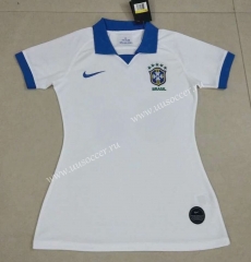 2021-2022 Brazil Away White Female Thailand Soccer Jersey