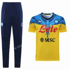 2021-2022 SSC Napoli Yellow Shorts-Sleeve Thailand Tracksuit Uniform-LH