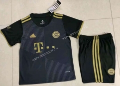 2021-2022 Bayern München Away Black Kids/Youth Soccer Uniform-507