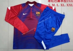 2021-2022 Barcelona Maroon Thailand Tracksuit Uniform-815