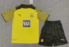 2021-2022 Borussia Dortumund Home Yellow Soccer Uniform（No letters on the back）-GB