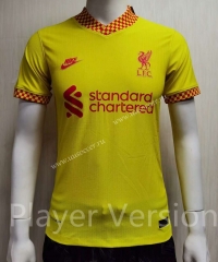 Player Version 2021-2022 Liverpool 2nd Away Yellow Thailand Soccer Jersey AAA-807