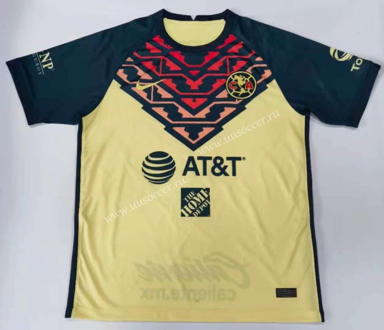 2021-2022 Club America Home Yellow Thailand Soccer Jersey AAA-912-Club ...