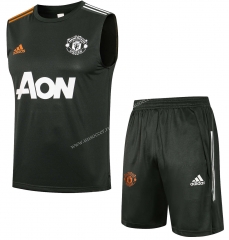 2021-2022 Manchester United ArmyGreen  Thailand Soccer Vest Suit-815