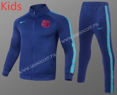 2021-2022 Barcelona  Blue Thailand Youth/ Kids Jacket Uniform-GDP