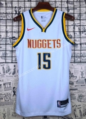 NBA Denver Nuggets White  #15 Jersey-609