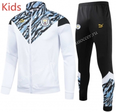 2021-2022 Manchester City White Kids/Youth Soccer Jacket-GDP