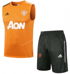 2021-2022 Manchester United Orange  Thailand Soccer Vest Suit-815