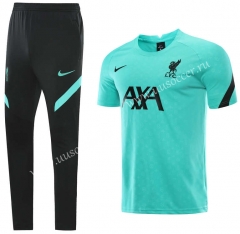 2021-2022 Liverpool Green  Thailand Short-Sleeve Soccer Tracksuit Uniform-LH