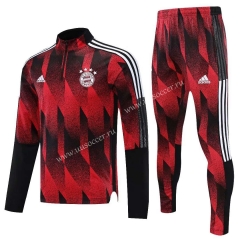 2021-2022 Bayern München Red& Black Thailand Tracksuit Uniform-CS