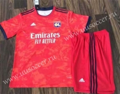 2021-2022  Olympique Lyonnais Away Red  Soccer Uniform-DG
