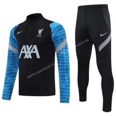 2021-2022 Liverpool Black Thailand Soccer Tracksuit Uniform-CS