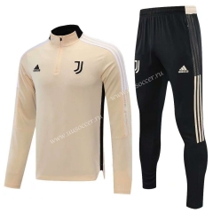 2021-2022 Juventus  light Yelllow Thailand Tracksuit Uniform-CS