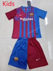Correct version 2021-2022 Barcelona Home Red & Blue Kids/Youth Soccer Uniform-507