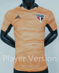 Player Version 2021-2022 Sao Paulo Goalkeeper Yellow Thailand Soccer Jersey AAA