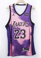 Fashion Edition Lakers NBA Pink&Purple #23 Jersey