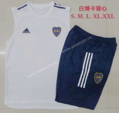 2021-2022 Boca Juniors White Thailand Soccer Vest Suit-815