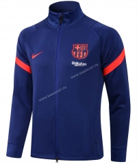 2021-2022  Barcelona CAI Blue High Collar Thailand Soccer Jacket Uniform-815