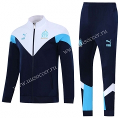 2021-2022 Olympique de Marseille Royal Blue Jacket Uniform-411